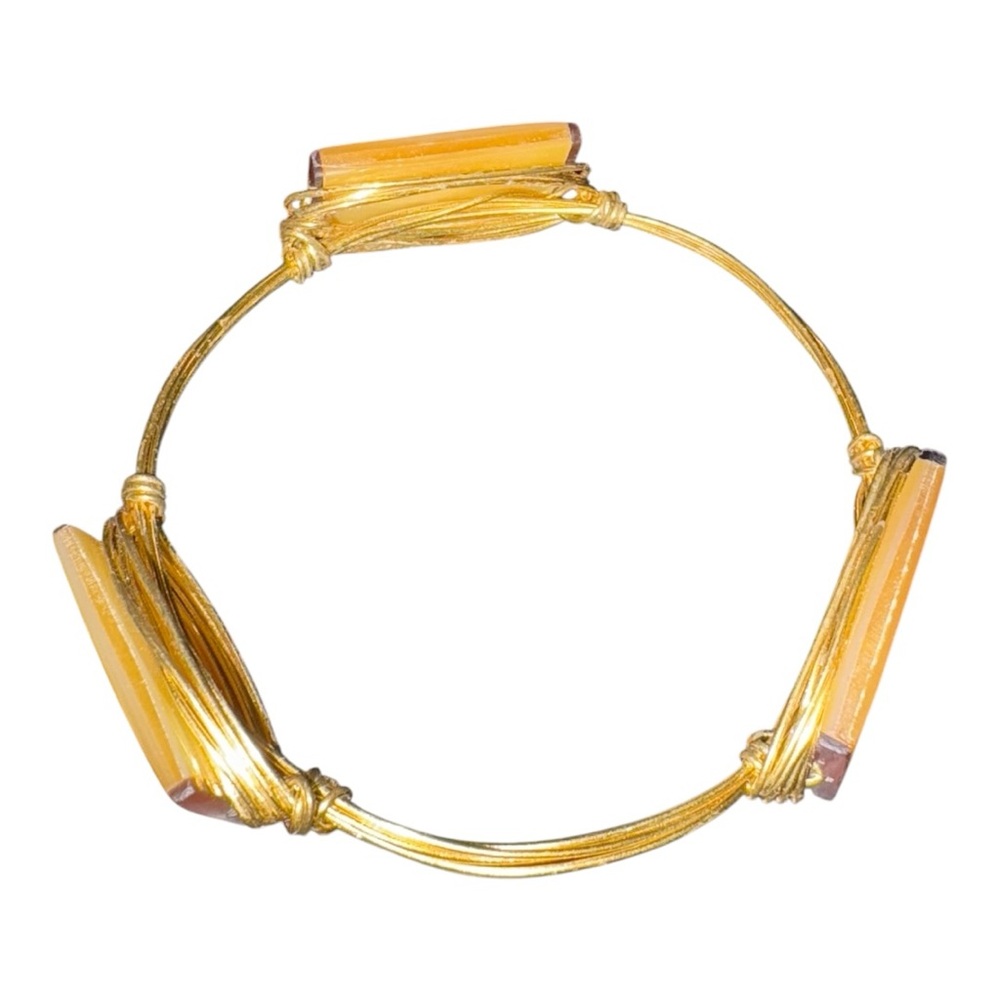 Handcrafted Wire-Wrapped Bracelet Rectangular She… - image 4